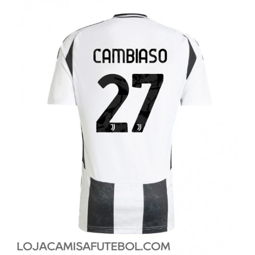 Camisa de Futebol Juventus Andrea Cambiaso #27 Equipamento Principal 2024-25 Manga Curta